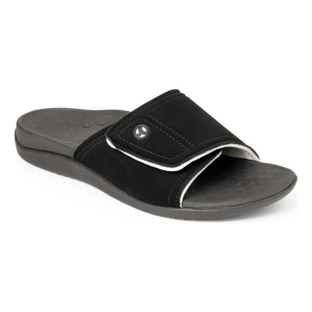 Vionic Men's Kiwi Slides Black 10 Comfort Sandal Arch Support Plantar Fasciitis